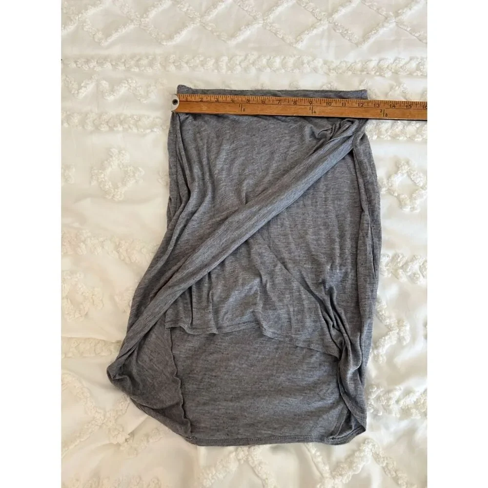 Helmut lang Gray Ruched Wrap-Front Women's Skirt p